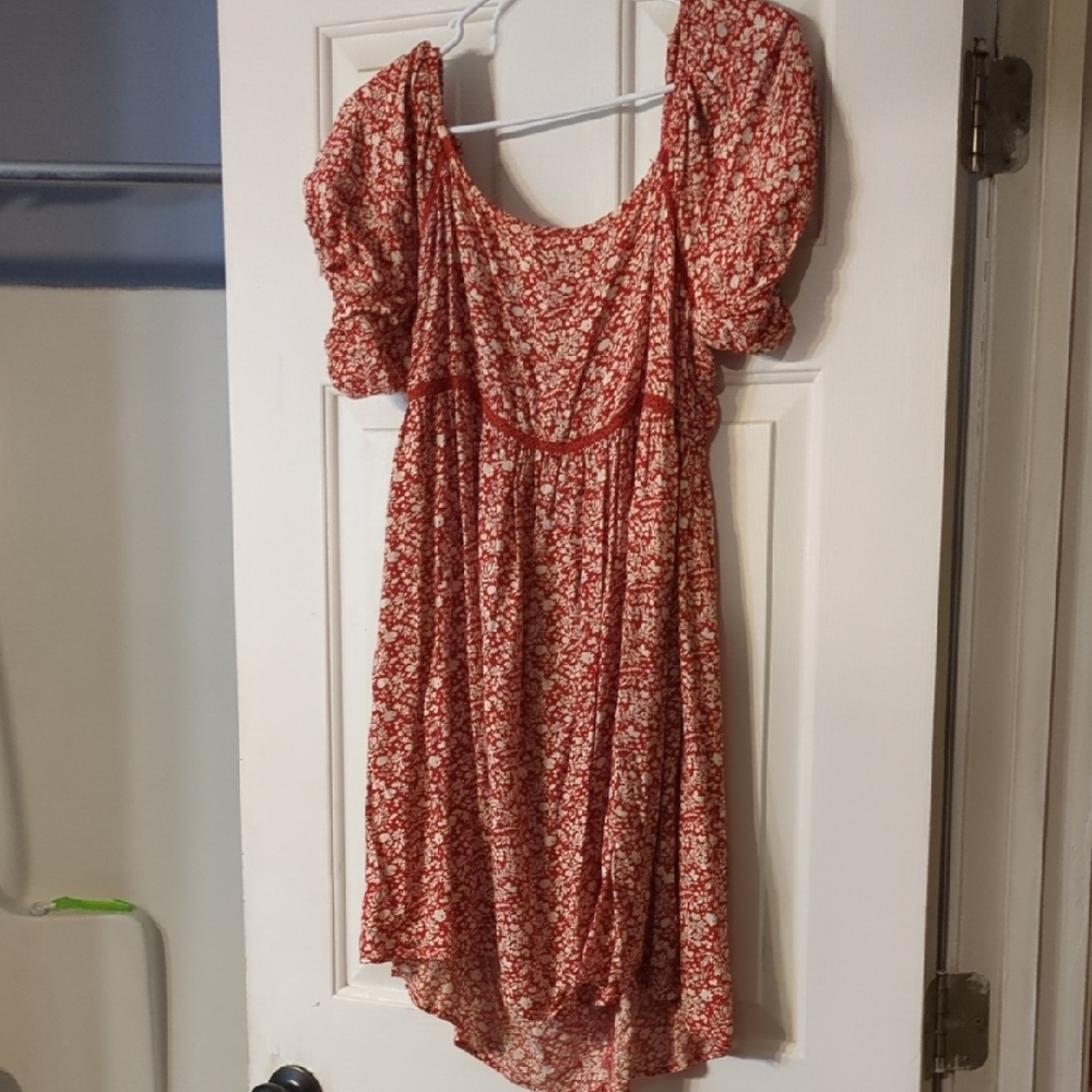 Floral Red Dress